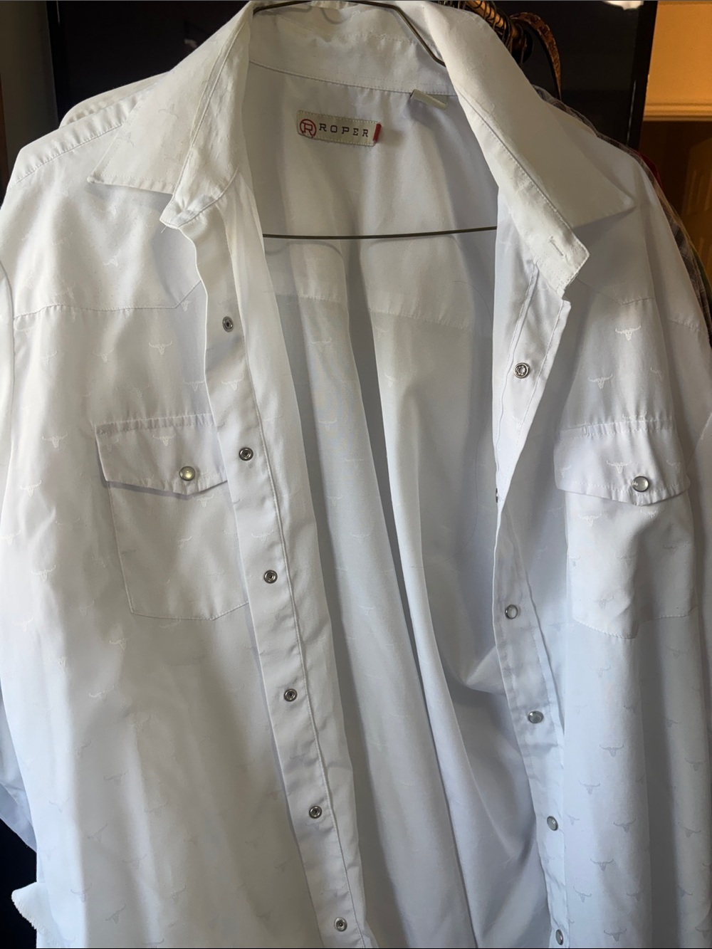 Roper White Western Snap-Front Shirt